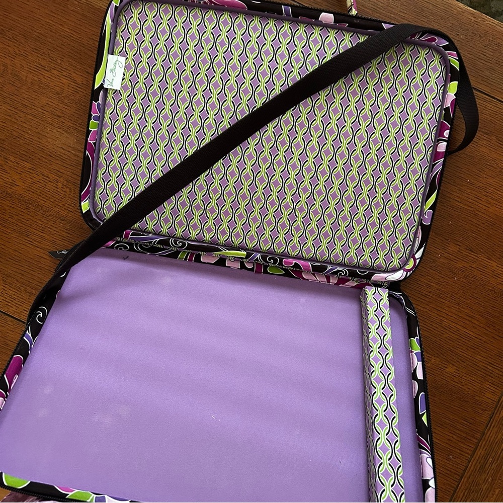 Vera Bradley Purple Punch Computer Laptop Hard Case Brown Pink Floral Strap - Picture 4 of 8